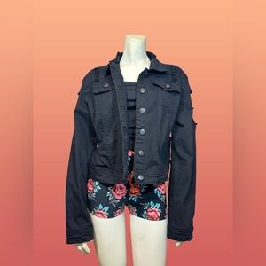 SOLD • American Bazi Black Jean Jacket Classic Style